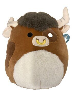 Squishmallows Shep the Brown Spotted Bull 12" Original Plush Kelly Toy 2022